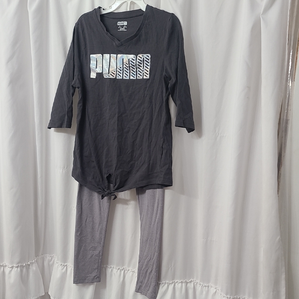 PUMA Charcoal and Light Gray Lounge Outfit